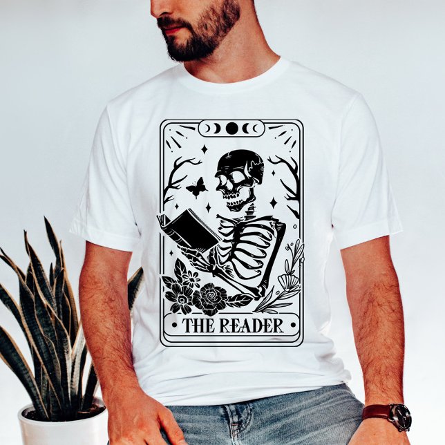 The Reader Tarot Skelett T Shirt (Skapare uppladdad)