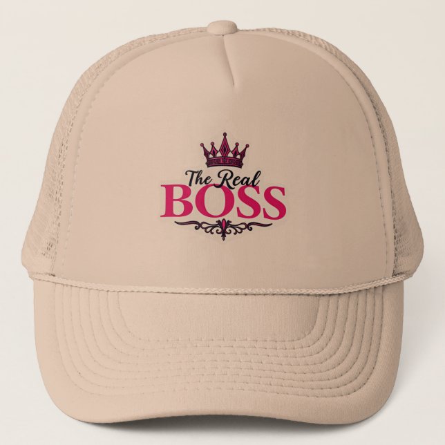 The Real Boss Women’s Stylish Trucker Hat,  Keps (Framsida)