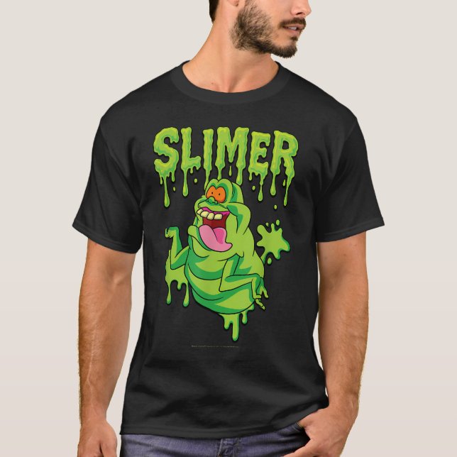 The Real Ghostbusters Ecto Green Slimer Retro T Shirt (Framsida)