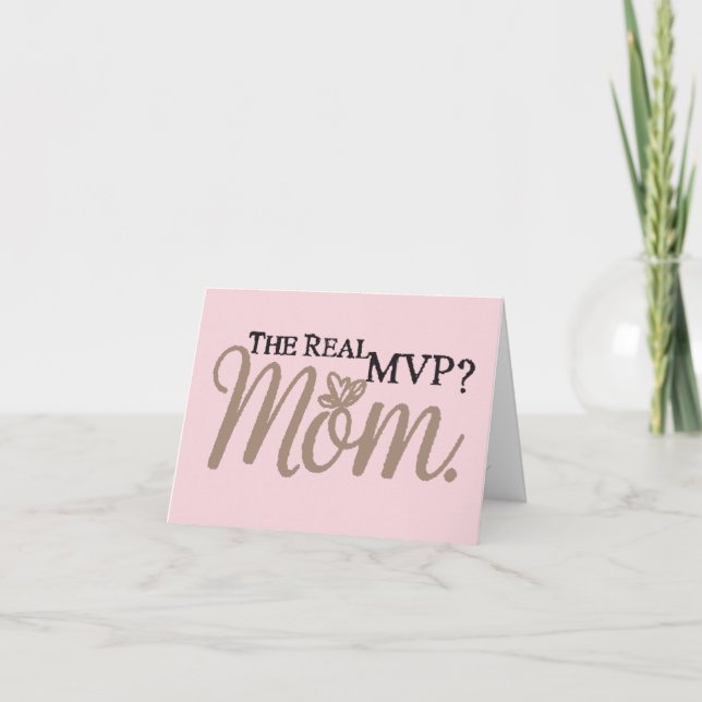 The Real MVP – Mamma | Minimalist Rosa  Tack Kort (Framsida)
