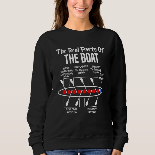 The Real Parts Of The Boat Rowing Crew Loud Mouth T Shirt (Framsida)