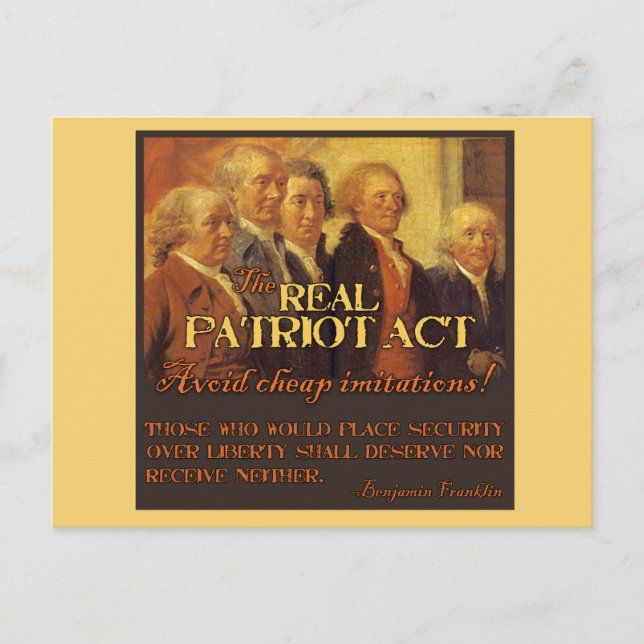 The Real Patriot Act, Founding fathers Vykort (Framsida)