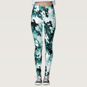 "The Real Teal" Camo Mönster Leggings