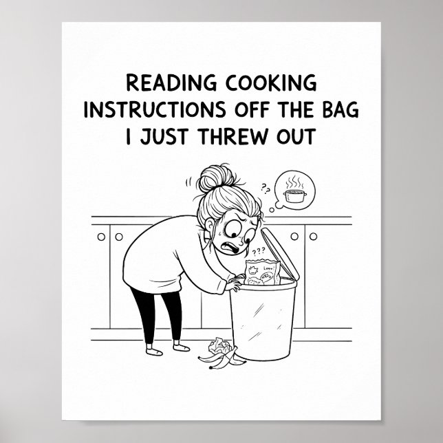 The Recipe Regret Minimalist Kitchen Comic Poster (Framsidan)