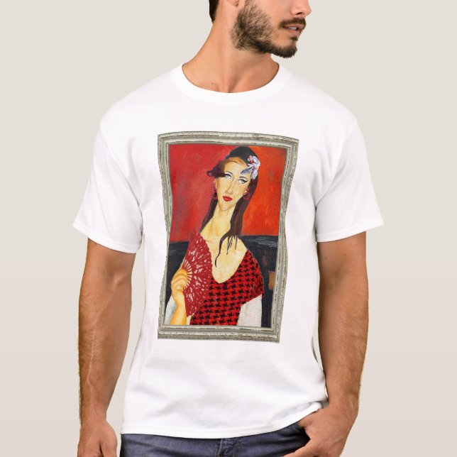 The Red Fan (based on Modigliani's painting) T Shirt (Framsida)