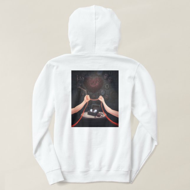 The Red Thread of Fate Aesthetic Hoodie (Design baksida)