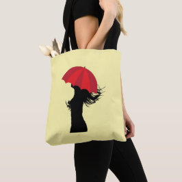The Red Umbrella Tote Tygkasse