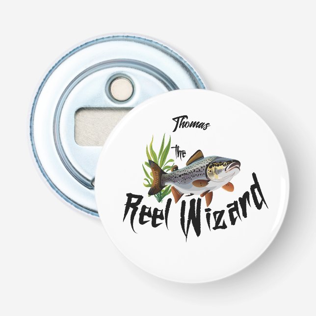 The Reel Wizard Regnbåge Öring  Flasköppnare (Framsidan)
