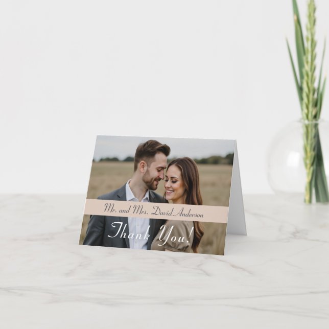 The Refined Catholic Wedding Folded Thank You Card Tack Kort (Framsida)