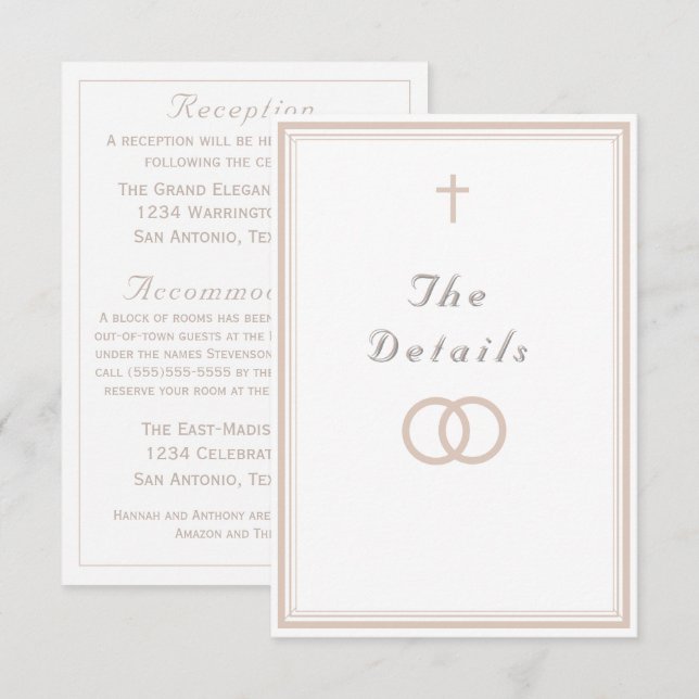 The Refined Catholic Wedding Tilläggskort (Fram/baksida)