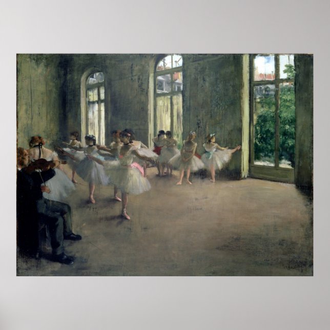 The Rehearsal, c.1873-1878 Edgar Degas Poster (Framsidan)