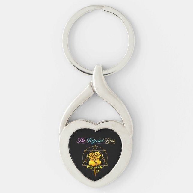The Rejected Rose: Mother’s Golden Heart Keychain Twisted Heart Silverfärgad Nyckelring (Framsidan)