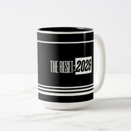 The Reset 2026 Minimal Black & White Mug Två-Tonad Mugg