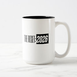 The Reset 2026 — Modern minimalistisk typografi Två-Tonad Mugg
