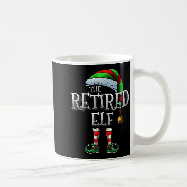 The Retired Elf Shirt Matching Family Retired Chri Kaffemugg (Höger)