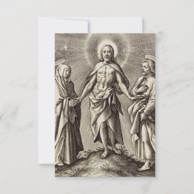The Risen Christ on the Hill Holy Card Tack Kort (Framsida)