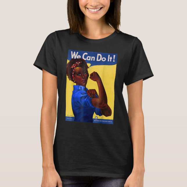 The Riveter Black History Queen Melanin Afro Afric T Shirt (Framsida)