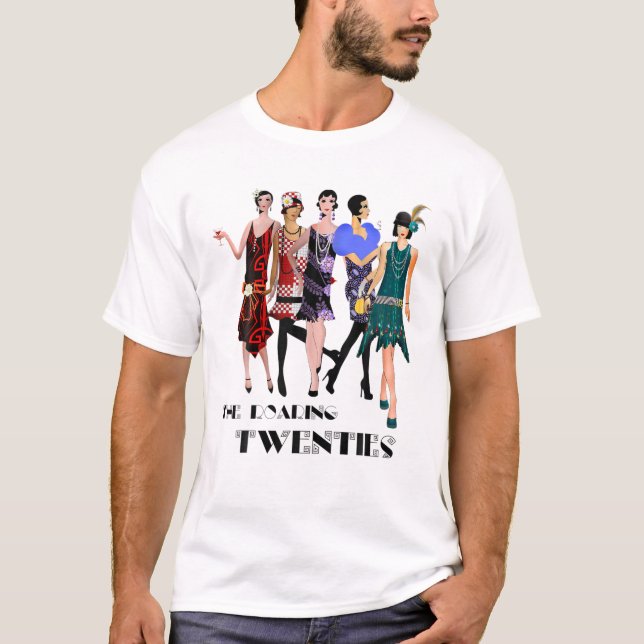The Roaring Twenties Flapper Girls T Shirt (Framsida)