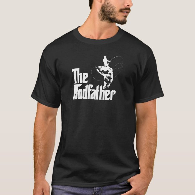 The Rodfather Fiskande Pappa Design T Shirt (Framsida)