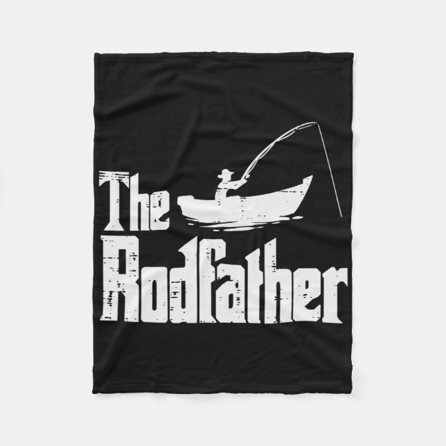 The Rodfather Fun Fishing Fathers Day Movie Pun Da Fleecefilt (Framsidan)