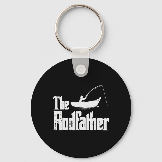 The Rodfather Fun Fishing Fathers Day Movie Pun Da Nyckelring (Framsida)