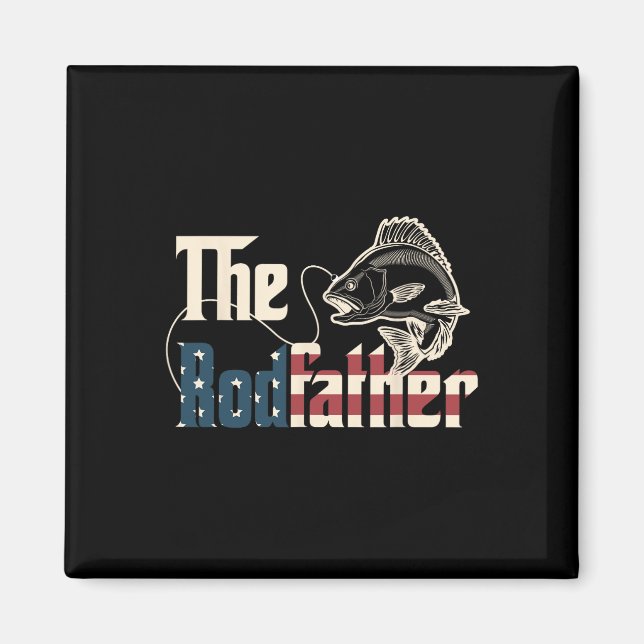The Rodfather Retro Groovy Fiskälskare Fadersdag D Magnet (Framsidan)