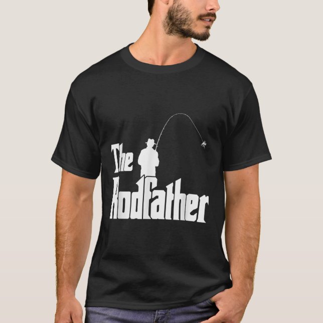 The Rodfather Rolig Fiskare T Tröja Hav, Flugfiske (Framsida)