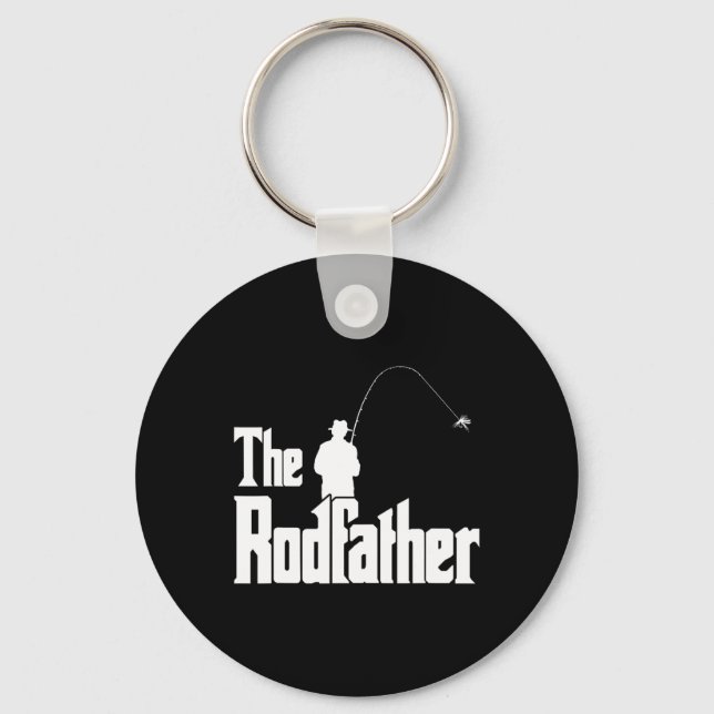 The Rodfather Rolig Fiskare T Tröja Hav  Nyckelring (Framsida)