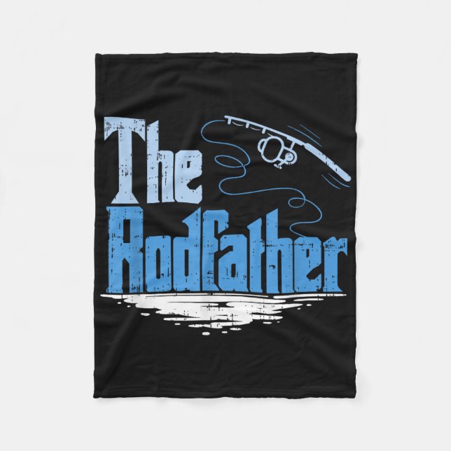 The Rodfather Rolig Fiskeparodi  Fleecefilt (Framsidan)