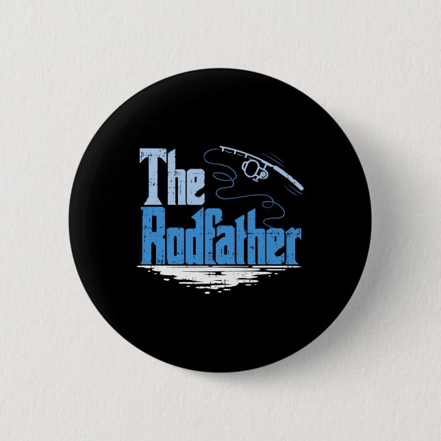 The Rodfather Rolig Fiskeparodi  Knapp (Framsida)