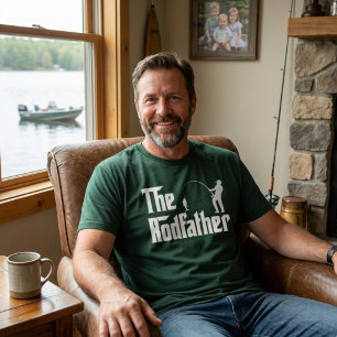 The Rodfather Rolig Fisketema Design för Pappa T Shirt