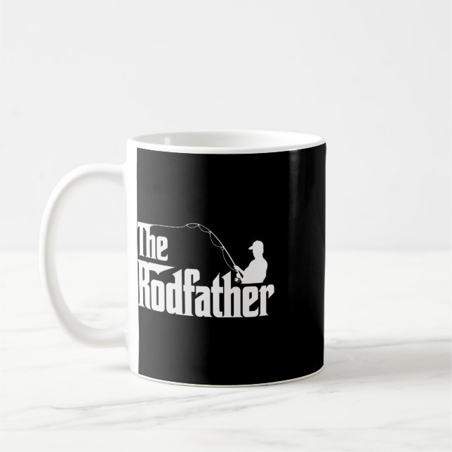The Rodfather Roligt Fiskande Pappa Humor  Kaffemugg (Vänster)