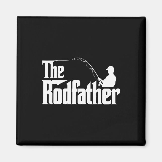The Rodfather Roligt Fiskande Pappa Humor  Magnet (Framsidan)