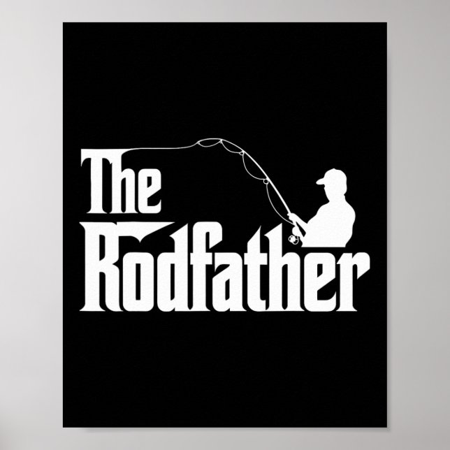 The Rodfather Roligt Fiskande Pappa Humor  Poster (Framsidan)