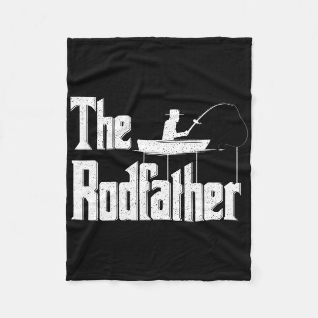 The Rodfather Roligt Fiskande Pappa Present  Fleecefilt (Framsidan)