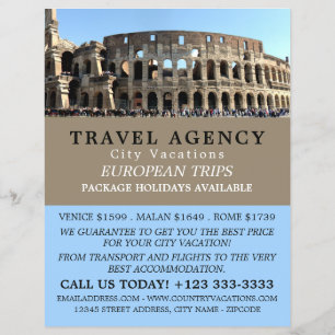 The Roman Colosseum, Rom, Travel Agency Advert Reklamblad