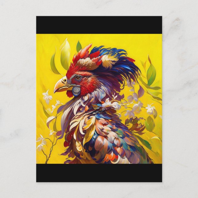 the rooster postkarte vykort (Framsida)