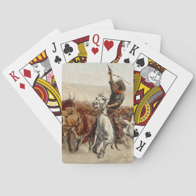 The Roundup Västerländsk konst av Frederic Remingt Casinokort (Baksidan)