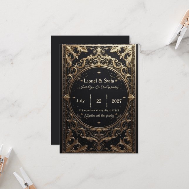 The Royal Choice: "Royal Baroque Wedding Invitatio Inbjudningar (Fram/Back In Situ)