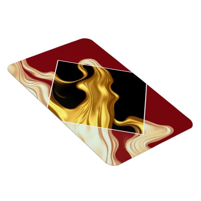 The Royal Flow Foto Magnet: Kunglig Crimson & Guld Magnet (Högersidan)