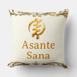 "The Royal Reversible" Asante Sana Guld Adinkra He Kudde