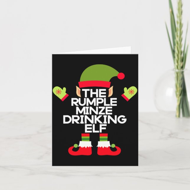 The Rumple Minze Drinking Elf Funny Whiskey  Kort (Framsida)
