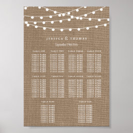 The Rustic Burlap Stränglyktor Bröllopssamling Poster