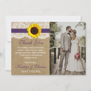 The Rustic Kraft Solros Bröllopssamling Tack Kort
