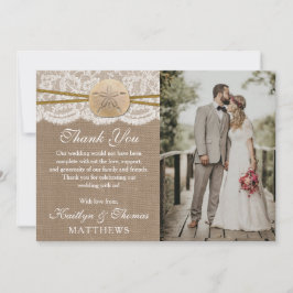 The Rustic Sand Dollar Beach Bröllops Kollektion Tack Kort