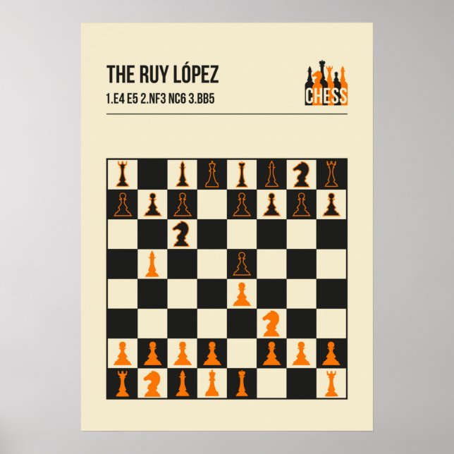 The Ruy Lopez Chess Opening Illustration Poster (Framsidan)