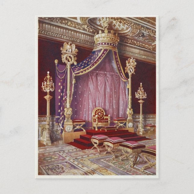 The Salle du Trone in Palace by Edwin Foley Vykort (Framsida)