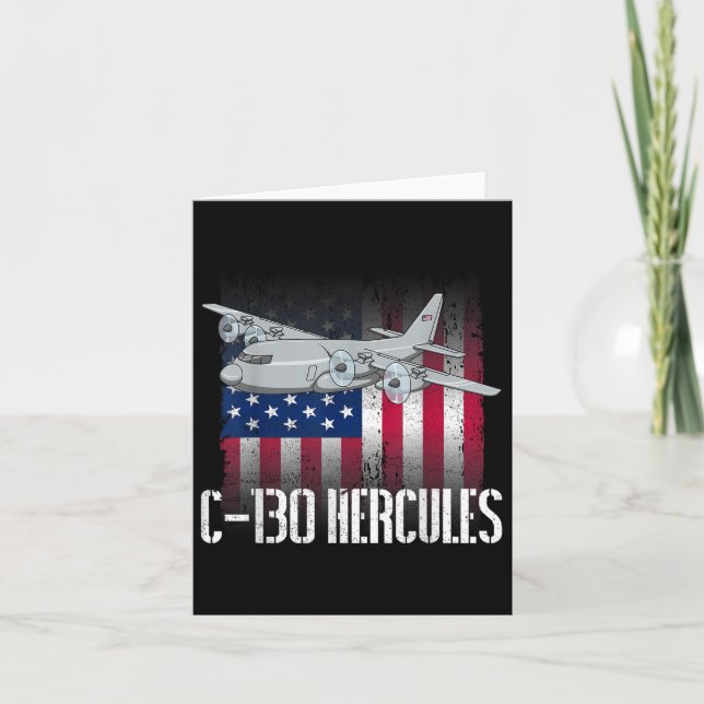 The Salty Veteran C-130 Hercules American Flagga M Kort (Framsida)