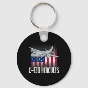 The Salty Veteran C-130 Hercules American Flagga M Nyckelring