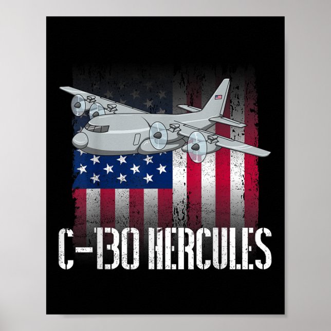 The Salty Veteran C-130 Hercules American Flagga M Poster (Framsidan)